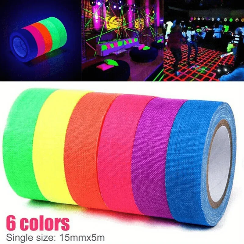 Photography Lighting For Sale - 2026 フラッシュセール！6 個の蛍光粘着テープ、ブラックライト反応ステッカー、DIY クラフト & 写真撮影用ホームデコレーション用品
