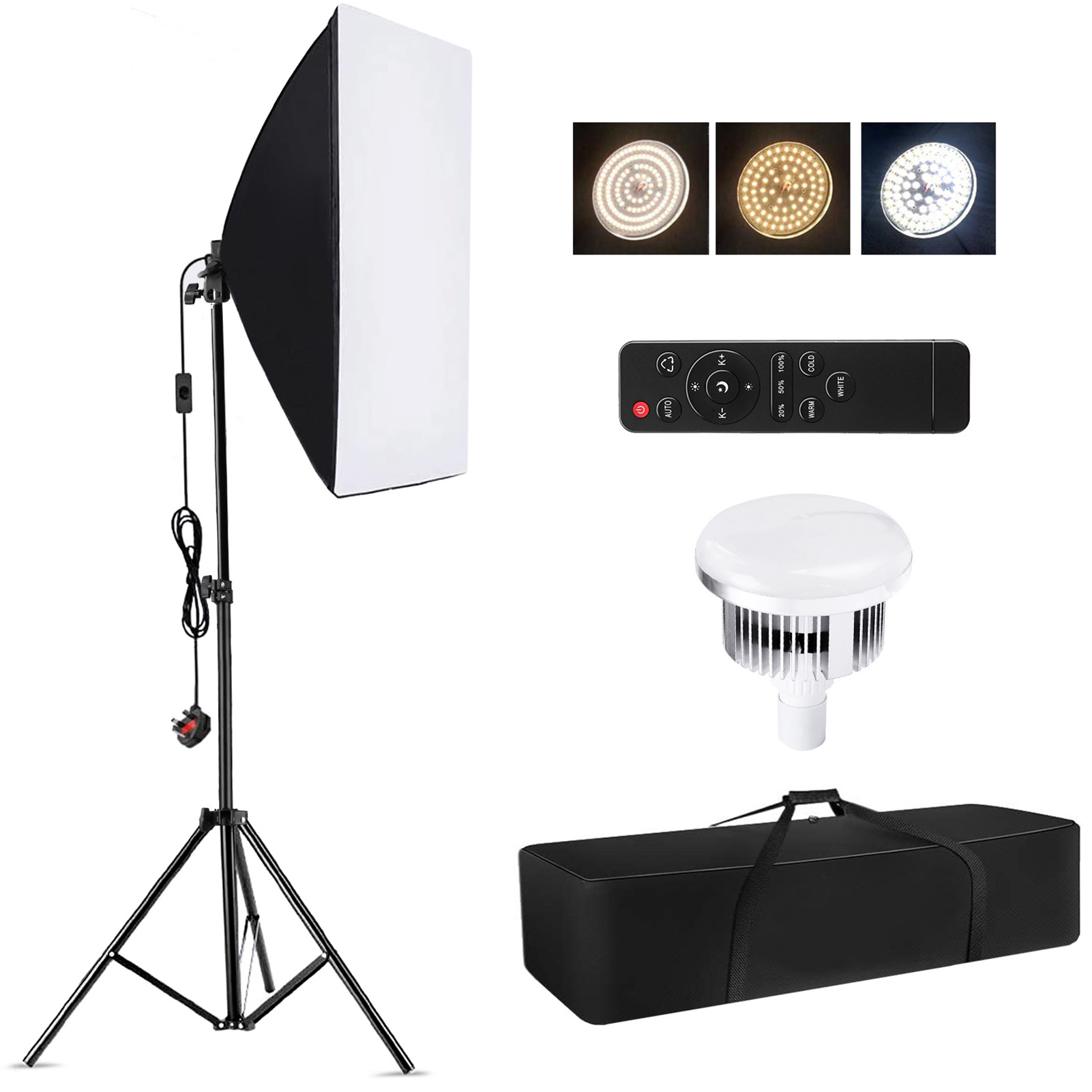 Photography Lighting Set Up - Camnoon Studio 写真撮影ライトキット ソフトボックス照明セット 85W 3000K-6000K