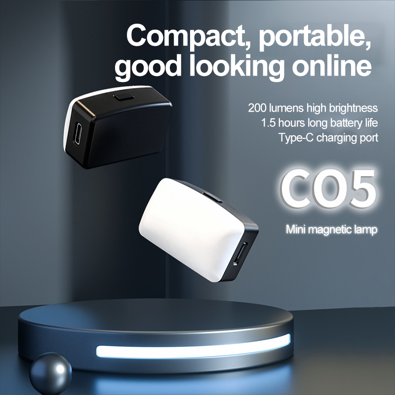 Photography Lighting Continuous - ミニ磁気セルフィーフィラーライト,ポータブル,ポケットLED,調整可能な照明,ビデオ,tiktok,カメラ,モバイル,iPad用