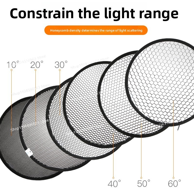 Photography Lighting Modifiers - 標準ハニカムグリッド - ボーエンズマウントフラッシュライトモディファイアー（スタジオ撮影照明用）