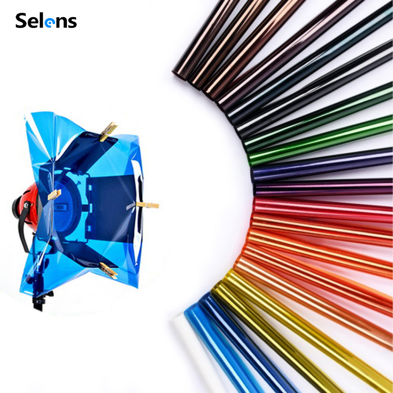 Photography Lighting Modifiers - Selens 14色 40*50cm フィルターゲルセット カメラ照明修正用 CTO