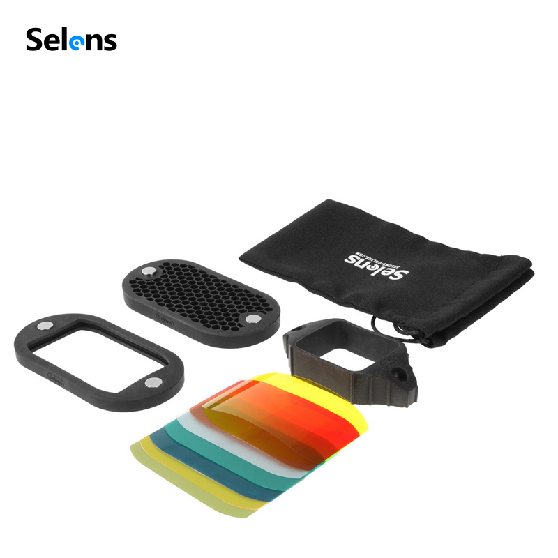 Honeycomb Grid Filter - Selens フラッシュスピードライトハニカムグリッドディフューザーリフレクター磁気ゲルバンド付き 7 個フィルターフラッシュアクセサリーキット