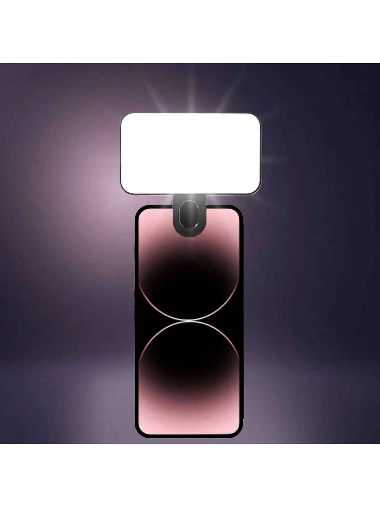 Photography Lighting Continuous - ミニクリップ式自撮りリングライト、充電式LEDスマホ用フィルライト、調光可能、Vlog、メイクアップ、ライブ配信、ビデオ通話、旅行、クリスマスプレゼントに最適