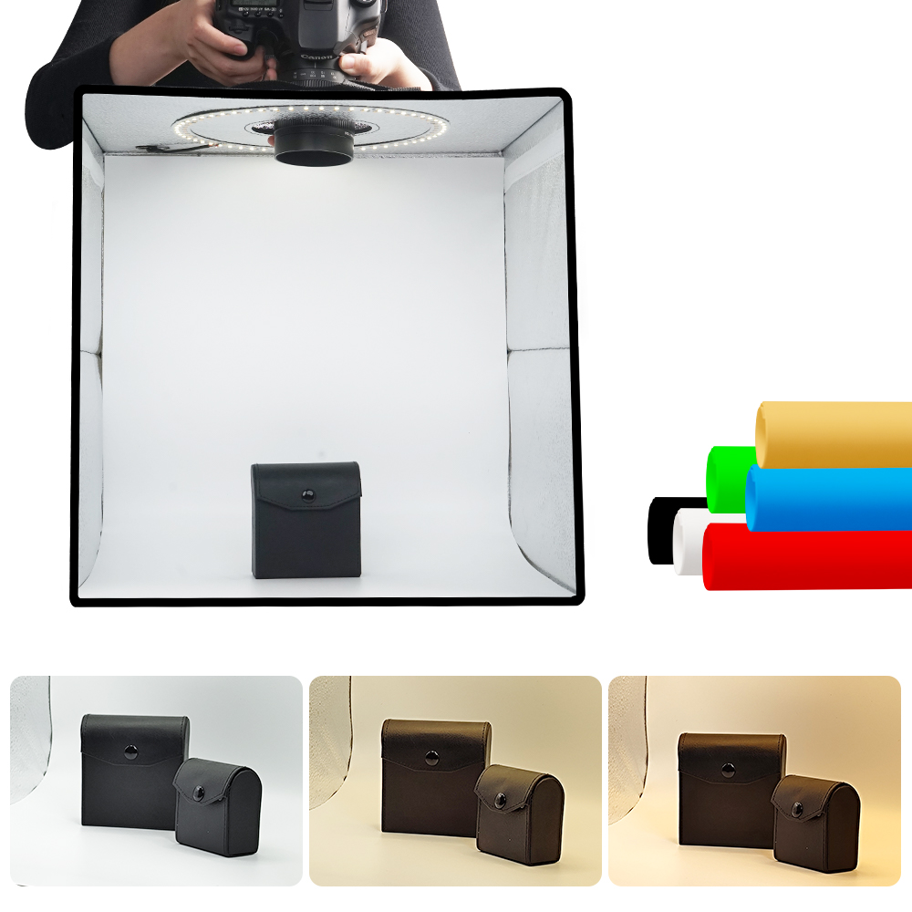 Photography Lighting Set Up - ライトダウ調光可能フォトボックスLEDライトルームフォトスタジオライトボックスキット120個LED 6種類の背景布付き写真撮影用ポータブル折りたたみ式