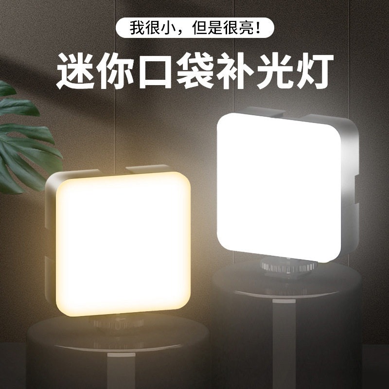 Photography Lighting Portrait - ポータブルポケットビデオフィルライト 3色モード搭載 スマホカメラ用 内蔵コールドシューマウント 1/4インチネジ ポートレート撮影用ランプ
