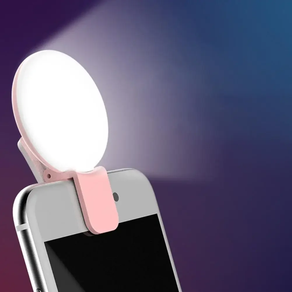 Photography Lighting Continuous - 携帯電話 LED Selfie リングライトポータブルミニ耐久性のある実用的な 3 ストップ調光サークル写真クリップ補助光