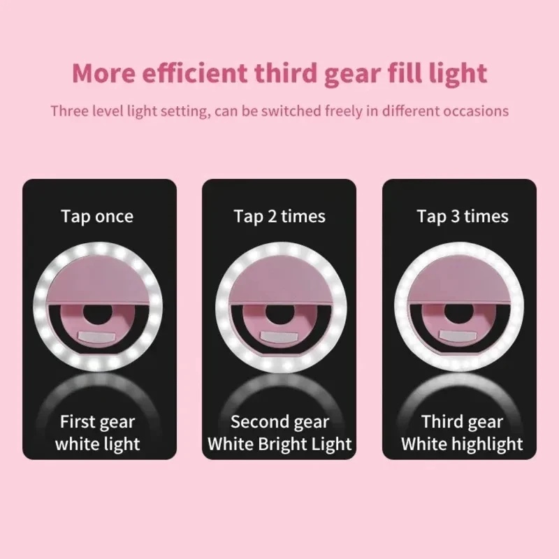 1～4個 LEDセルフィーリングライト 携帯電話用三段階調光 - Photography Lighting Continuous のレビューと価格
