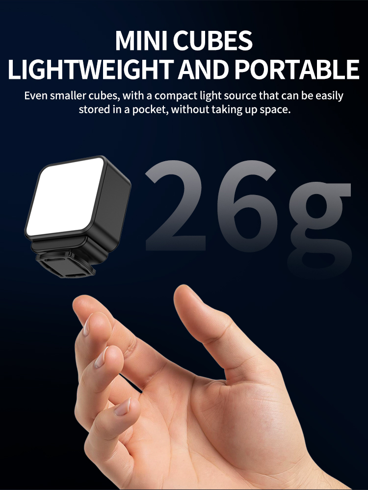 磁気ミニLEDビデオライト、アクションカメラとスマートフォン - Photography Lighting Continuous のレビューと価格