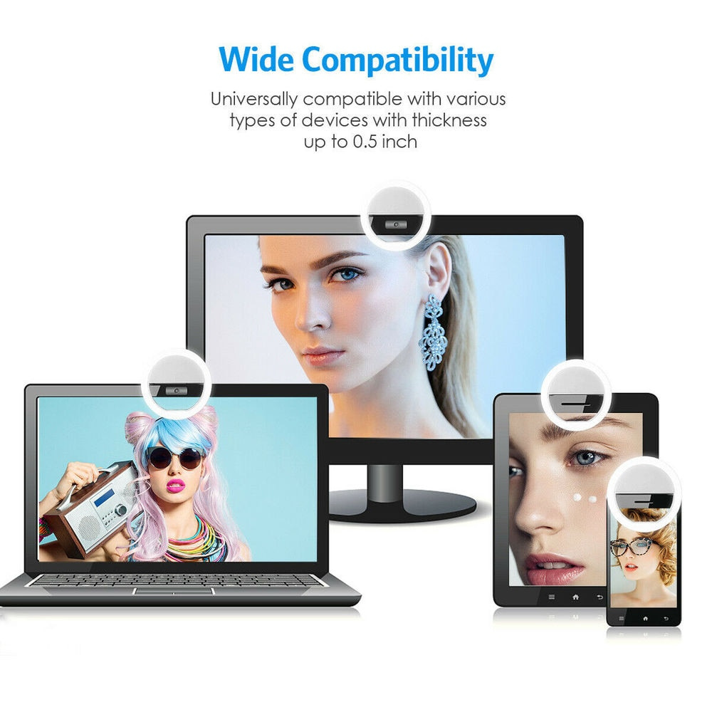 USB充電式LEDセルフィーリングライト、ポータブルフィルラ - Photography Lighting Continuous のレビューと価格