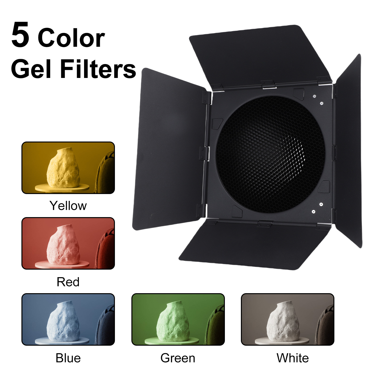 写真撮影用バーンドア照明 ハニカムグリッド反射板ディフューザ - Honeycomb Grid Filter のレビューと価格