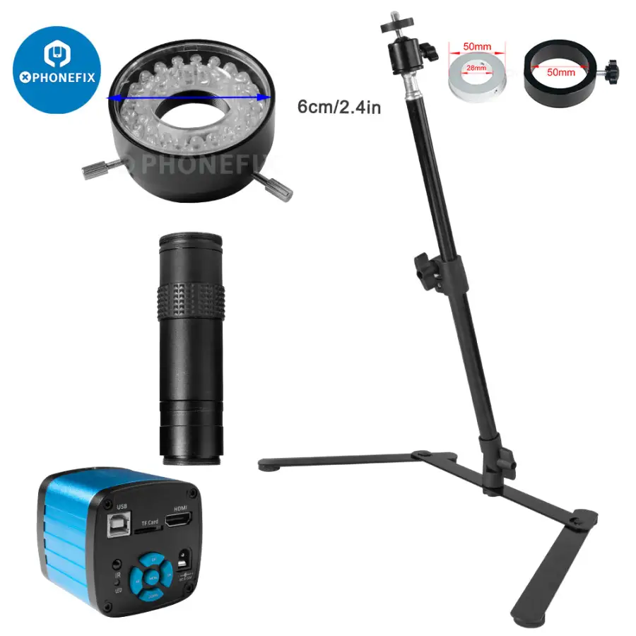 48MP顕微鏡カメラセット、ユニバーサル折りたたみ式1/4イ - Photography Lighting Definition のレビューと価格