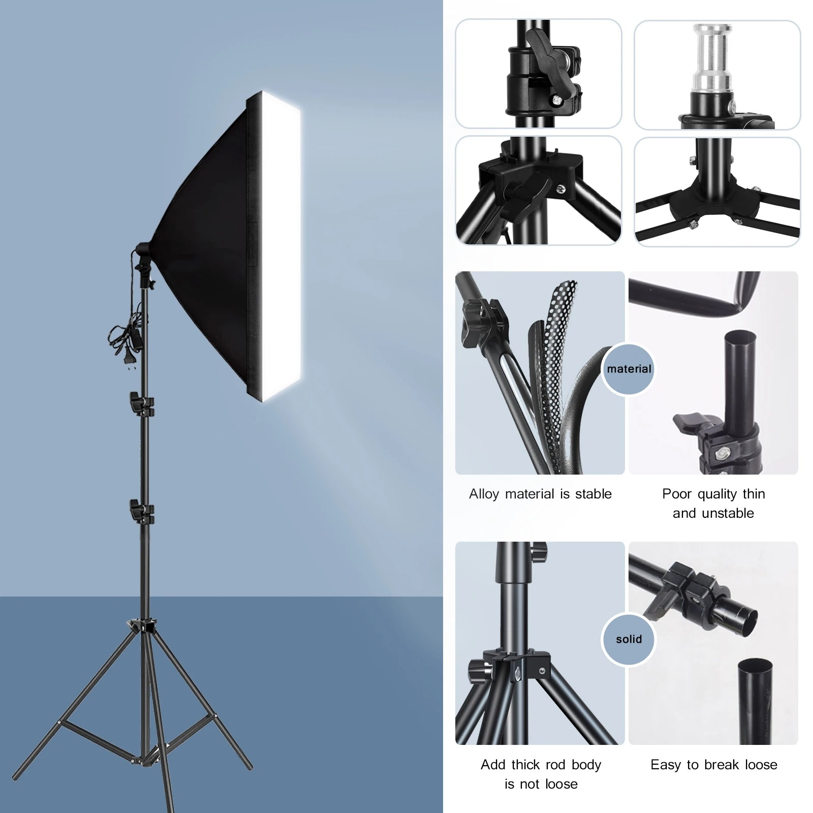 プロ写真撮影用ソフトボックス照明、三脚付きソフトボックス、E - Photography Lighting Continuous のレビューと価格