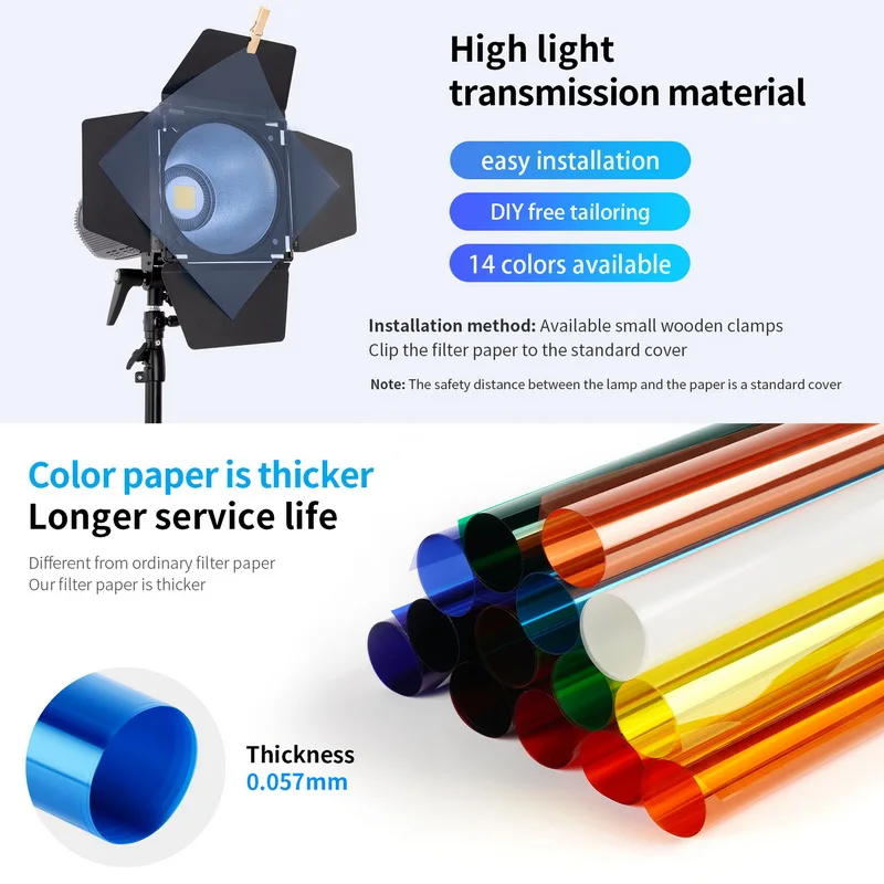 Selens 14色 40*50cm フィルターゲルセット  - Photography Lighting Modifiers のレビューと価格