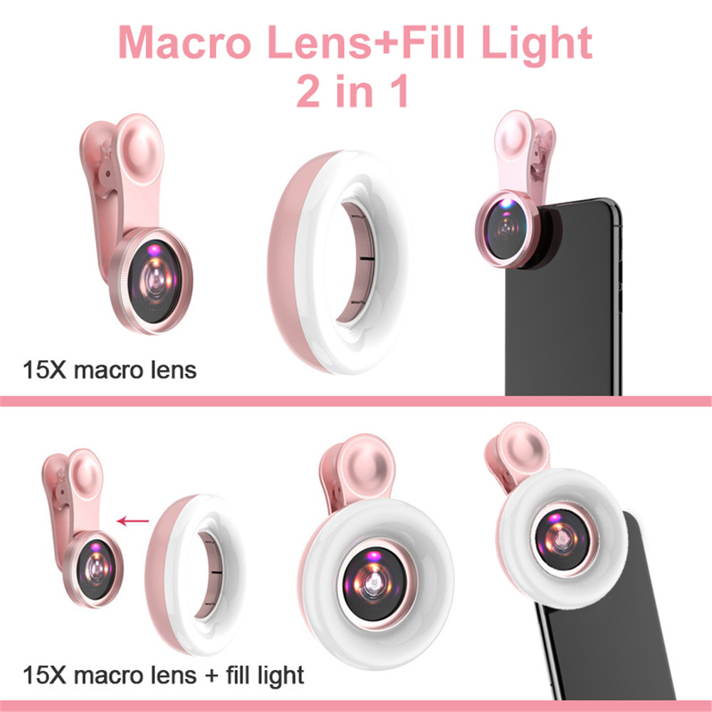 モバイルレンズ 15X マクロレンズ 携帯電話 2 in 1 - Photography Lighting Set Up のレビューと価格
