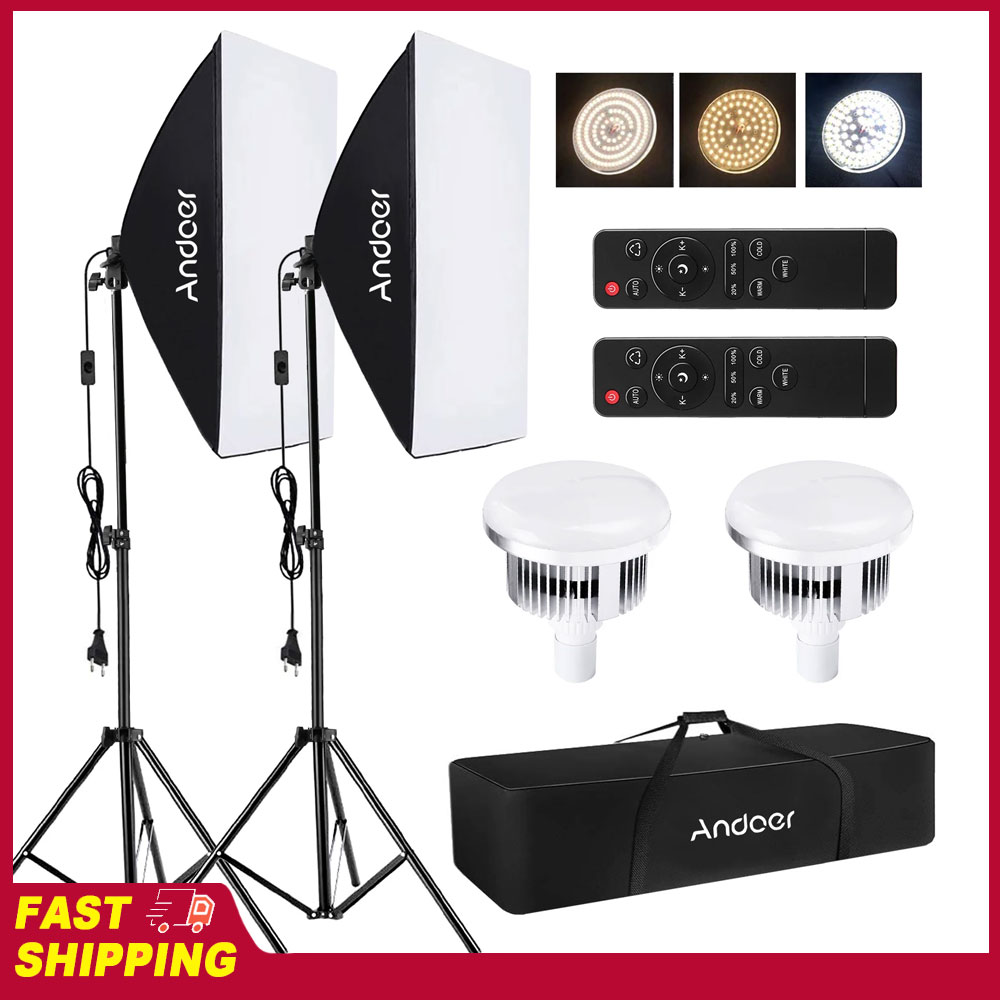 Andoer ソフトボックス照明セット スタジオ写真撮影ライ - Photography Lighting Set Up のレビューと価格