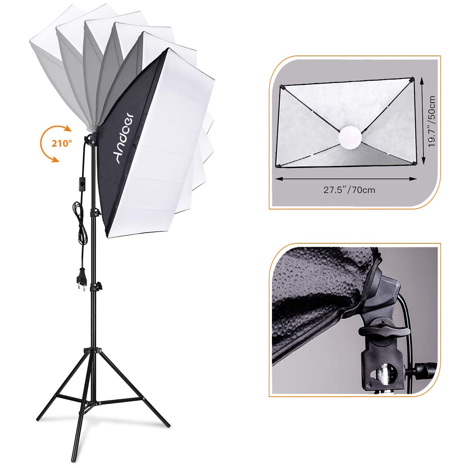 Andoer ソフトボックス照明セット スタジオ写真撮影ライ - Photography Lighting Set Up のレビューと価格