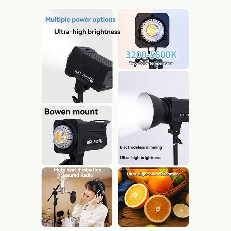 300W Bi LED ビデオライト、ポートレート、屋外写真 - Photography Lighting Indoor のレビューと価格