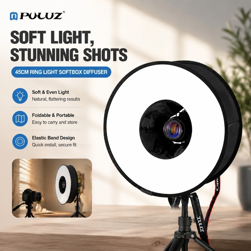 折りたたみ式45cmリングフラッシュ用ソフトクロス、Pulu - Photography Lighting Modifiers のレビューと価格
