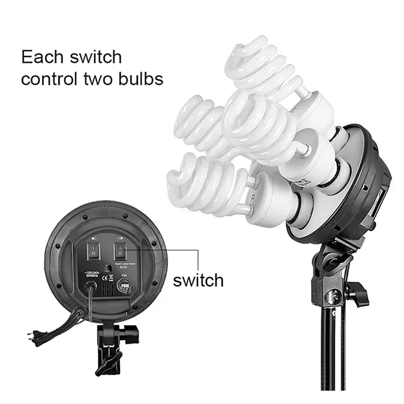 E27 4in1ランプヘッドホルダー付き写真スタジオ照明キッ - Photography Lighting Portrait のレビューと価格
