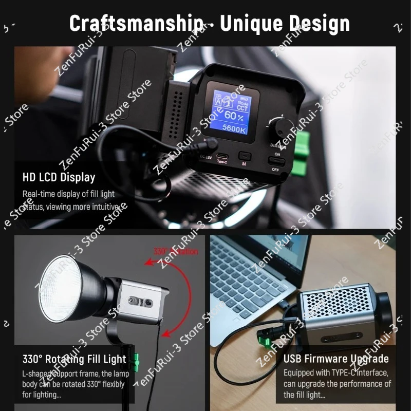 Ninja 300 80W LED連続ビデオライトマウントリ - Photography Lighting Continuous のレビューと価格